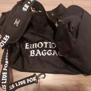 ALF Emotional Baggage Black Embroidered  Duffel Bag